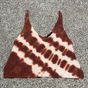 Forever 21 Brown and Cream Tie-Dye Camisole